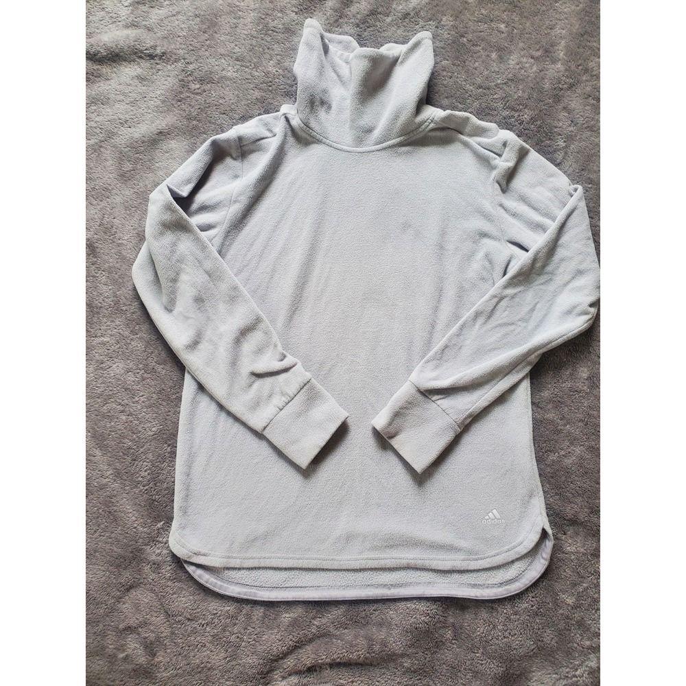 adidas Golf Women's Pullover Gray Solid Fleece Turtleneck Long Sleeve M